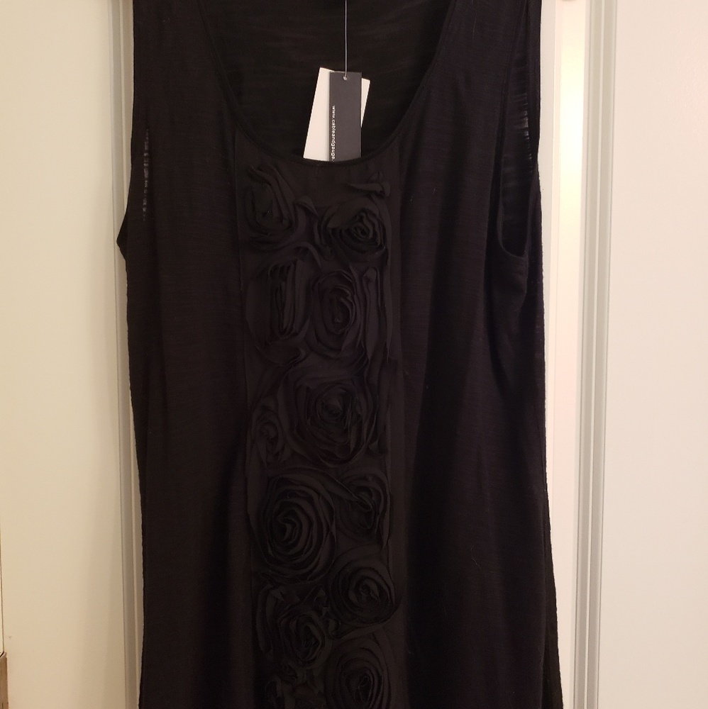 Cable & Gauge Black Rose Tank Top